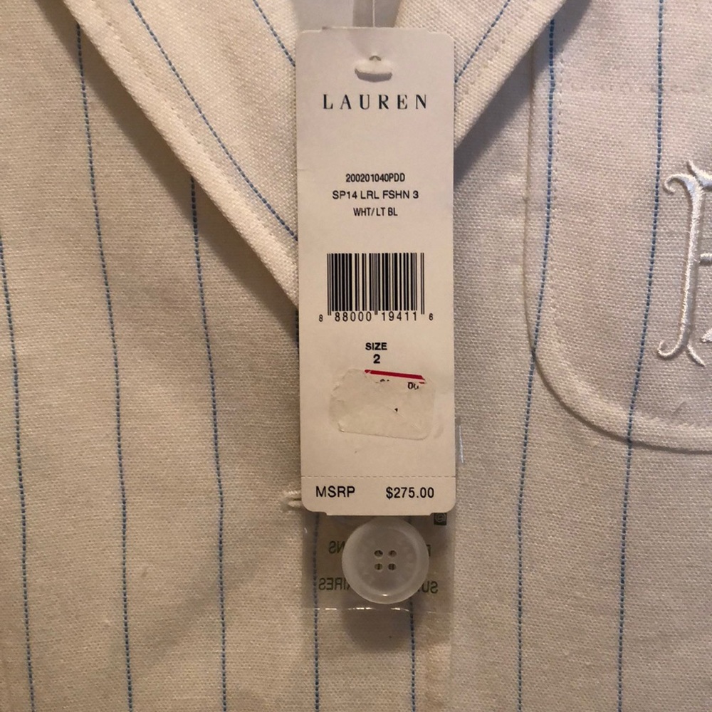 NWT pinstripe linen Ralph Lauren blazer - Picture 4 of 5